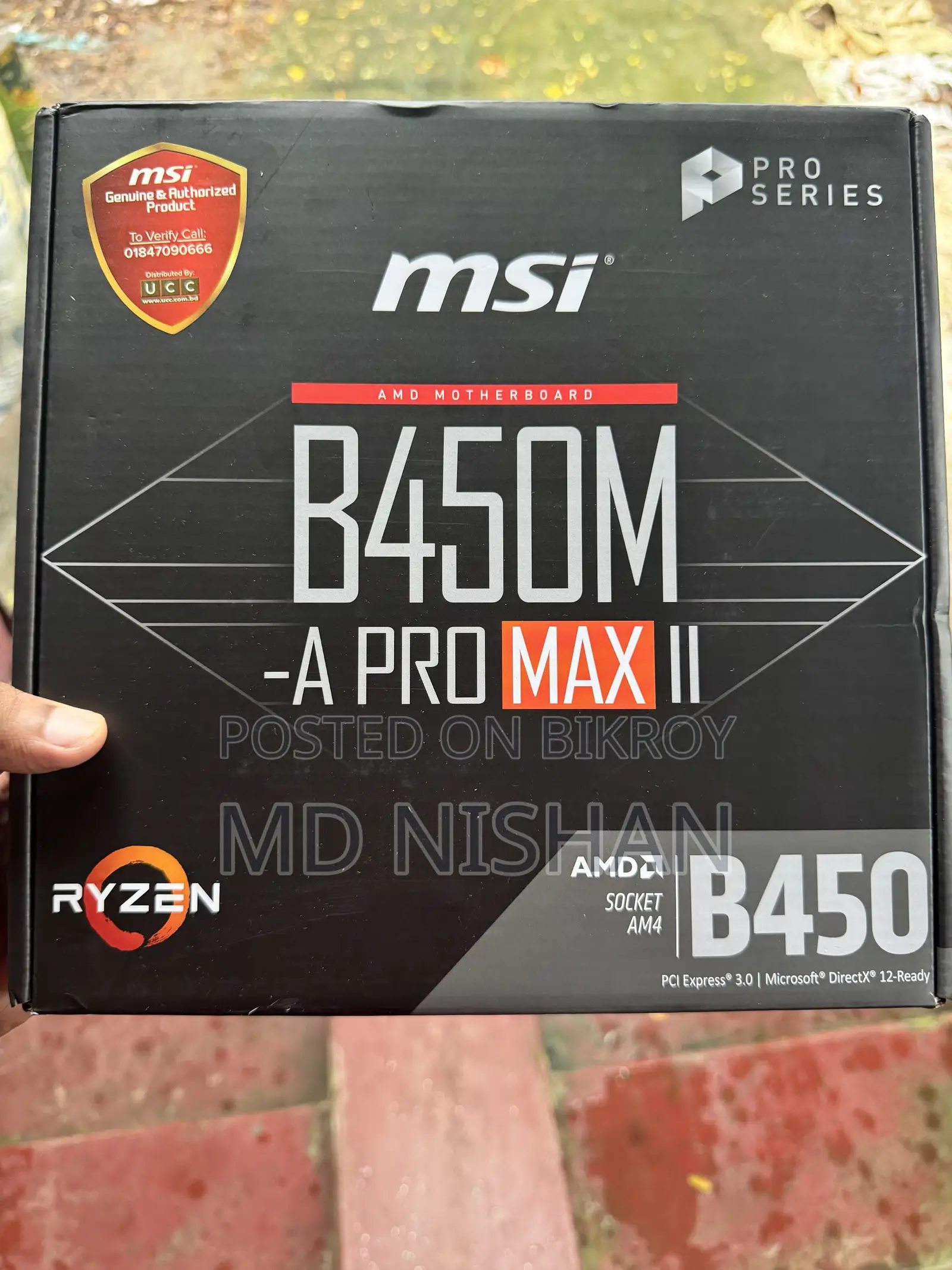 Brand New Intact Msi B450m a Pro Max Two Motherboard