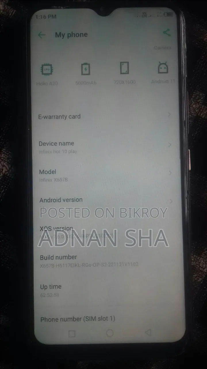 Infinix Hot 10 Play 64 GB Black