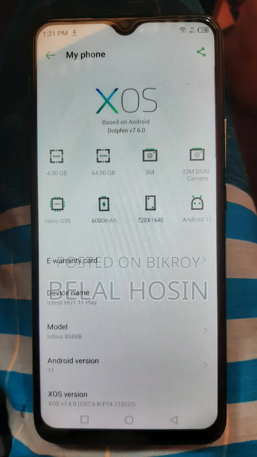 Infinix Hot 11 Play 64 GB Gray