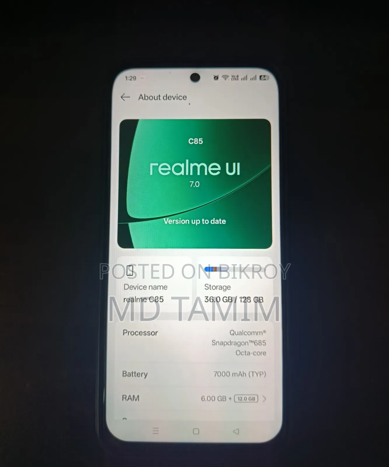 Realme C85 4G 128 GB Black
