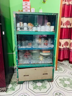 Vintage Look Green Display Cabinet for Sale