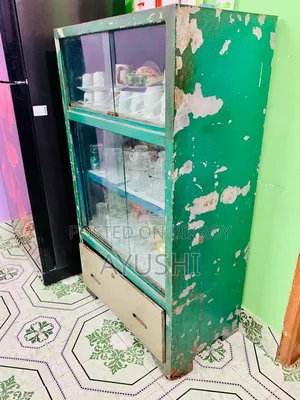 Vintage Look Green Display Cabinet for Sale
