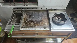 Heavy-duty 3-in-1 Commercial Fast Food Station.