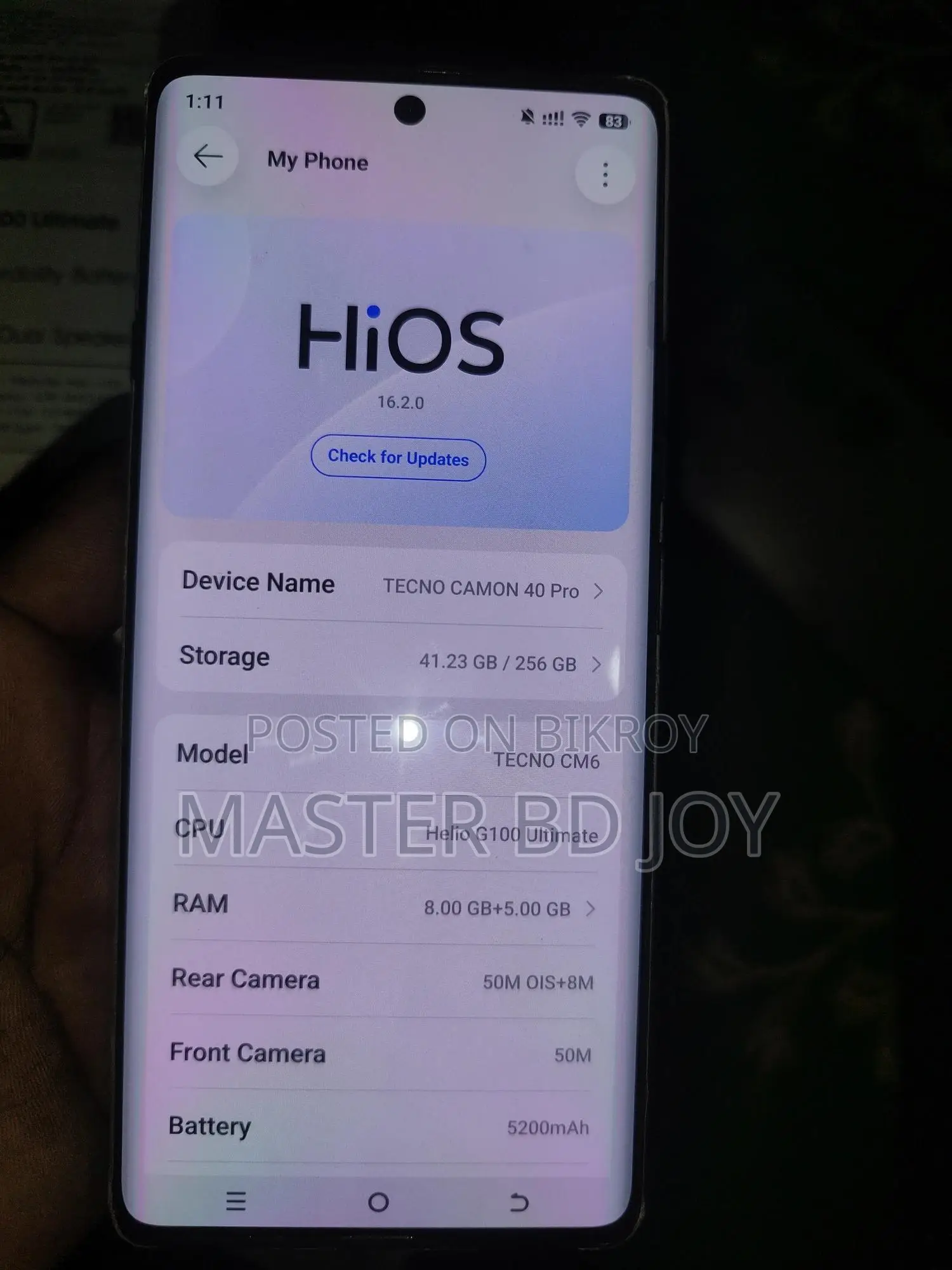 Tecno Camon 40 256 GB Blue