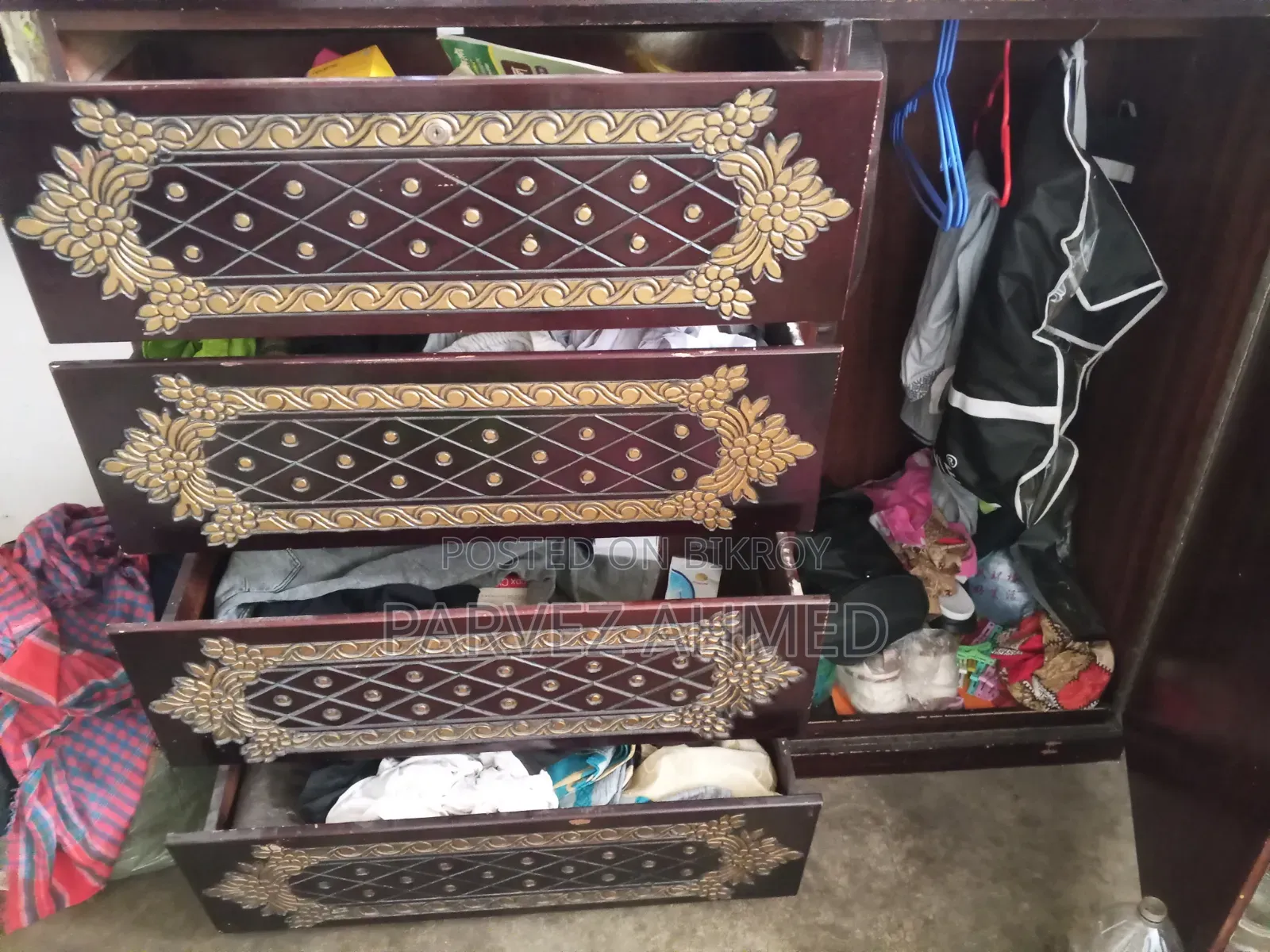 A bed and a wardrobe are for sale together