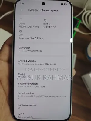 Xiaomi Redmi Turbo 4 Pro 256 GB White