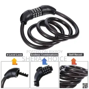 Bike Helmet Lock, Multifunctional Helmet Bicycle 4-Digit Combination Lock