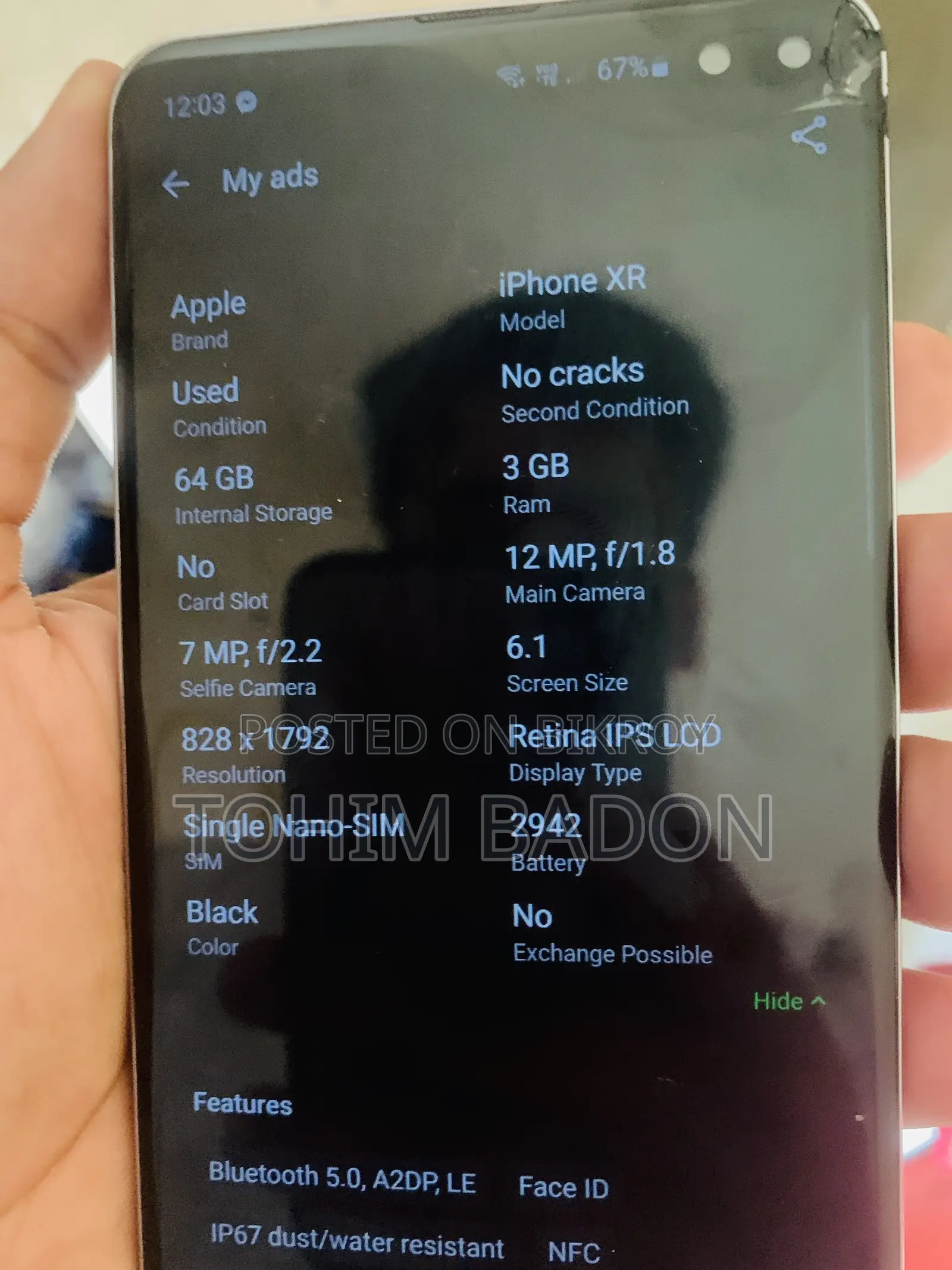 Apple iPhone XR 64 GB Black