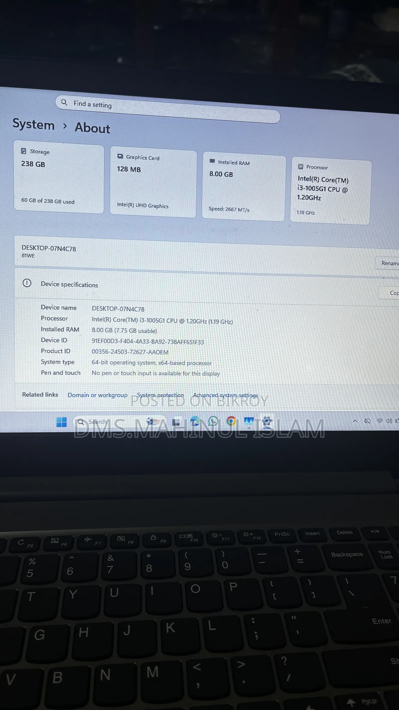 Laptop Lenovo Ideapad 3 8GB Intel Core I3 SSD 256GB