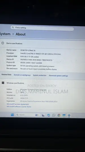 Laptop Lenovo Ideapad 3 8GB Intel Core I3 SSD 256GB