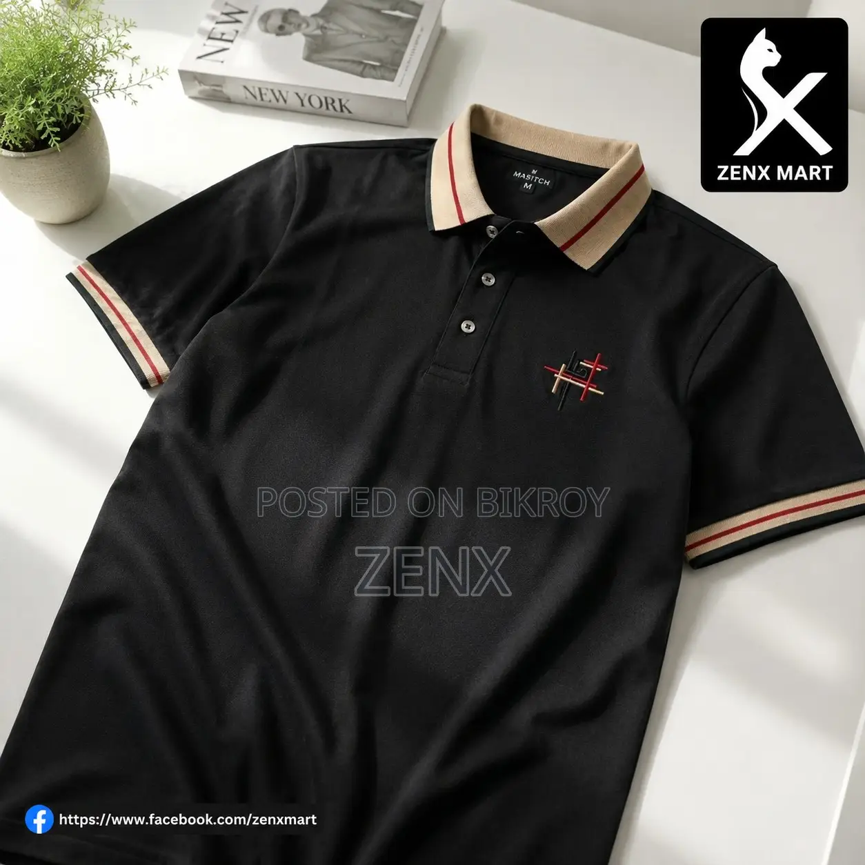 Premium Black Polo Shirt for Men | Free Delivery | Zenx | Code 13117