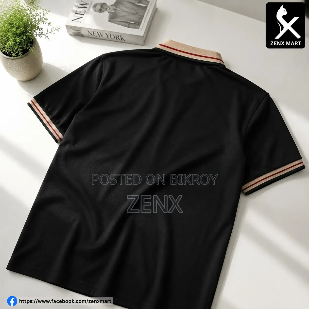 Premium Black Polo Shirt for Men | Free Delivery | Zenx | Code 13117