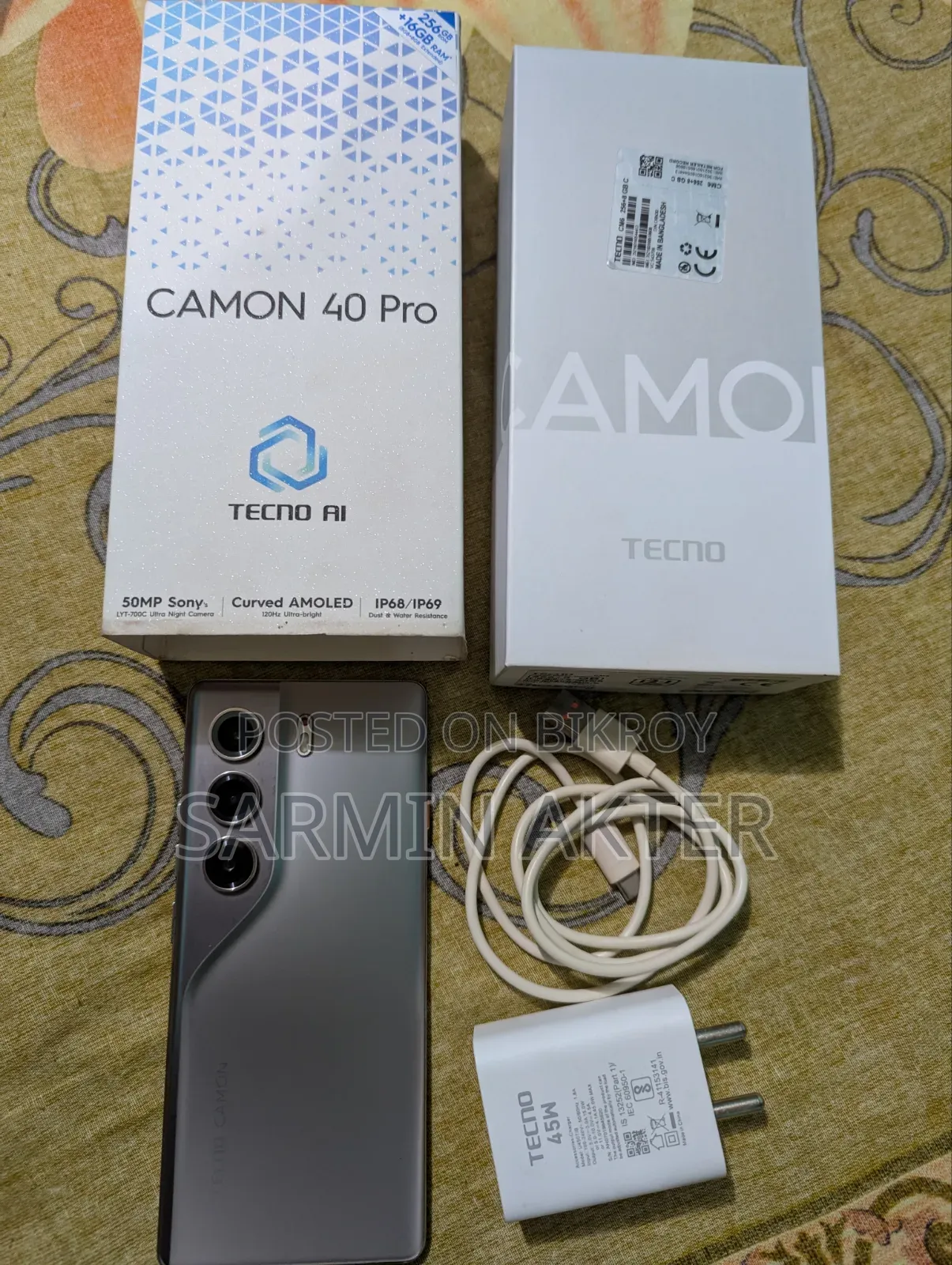 Tecno Camon 40 Pro 4G 256 GB Silver