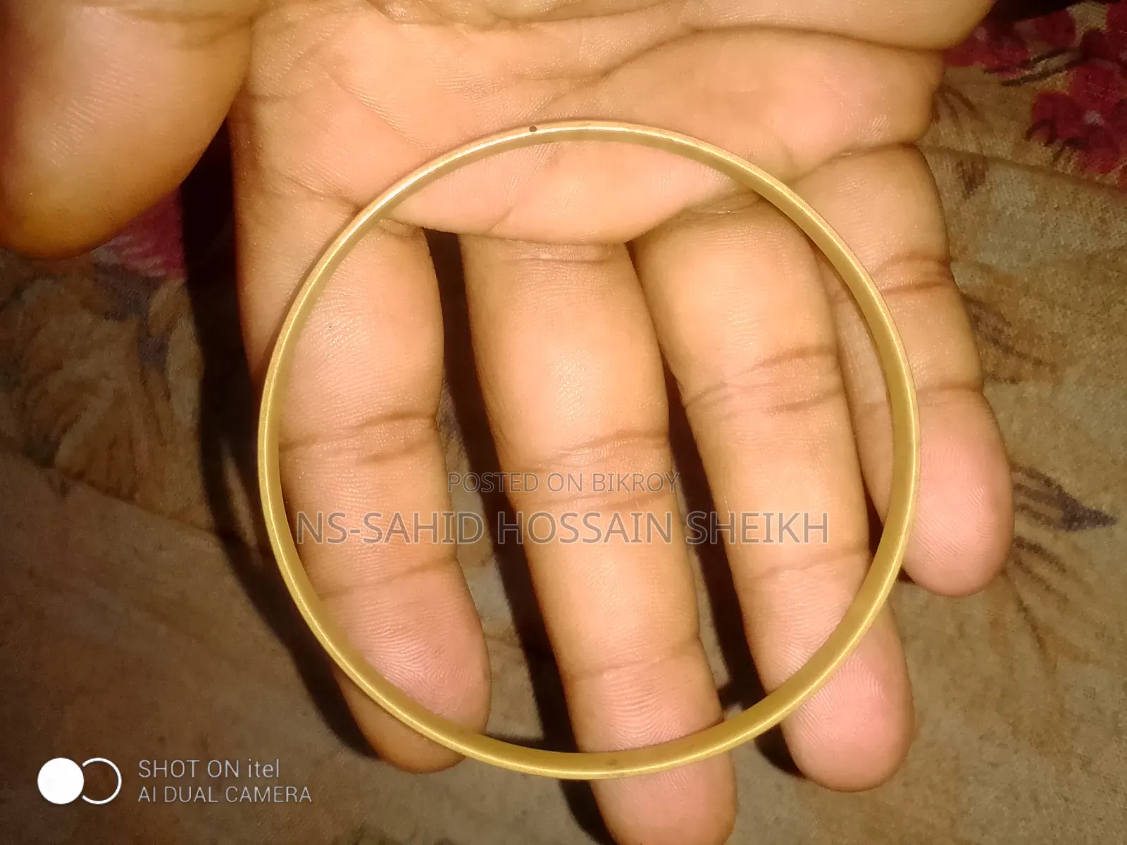 Men's bracelet and ring made with red coins