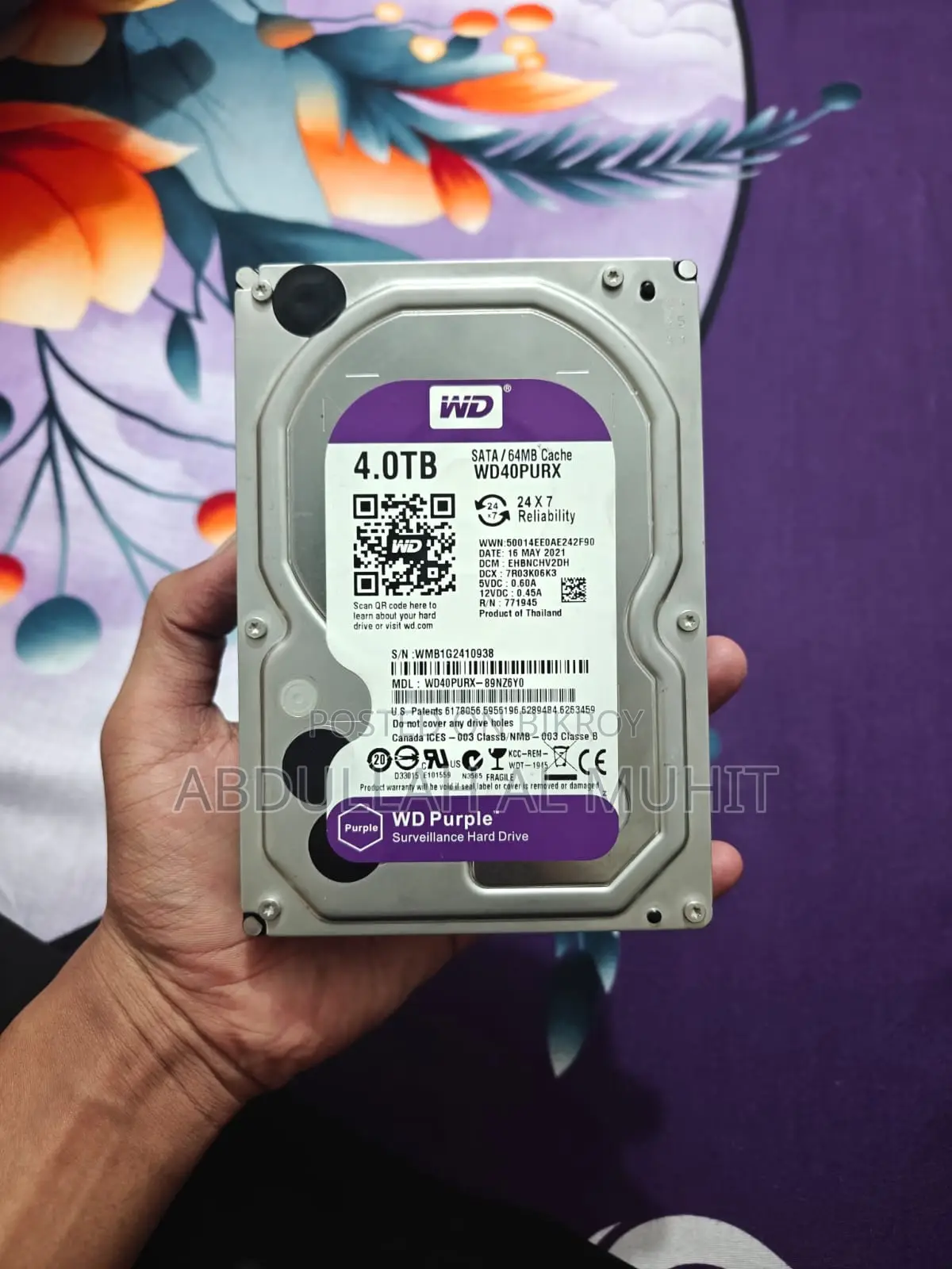Hard Disk Wd Purple 4.0 Tb
