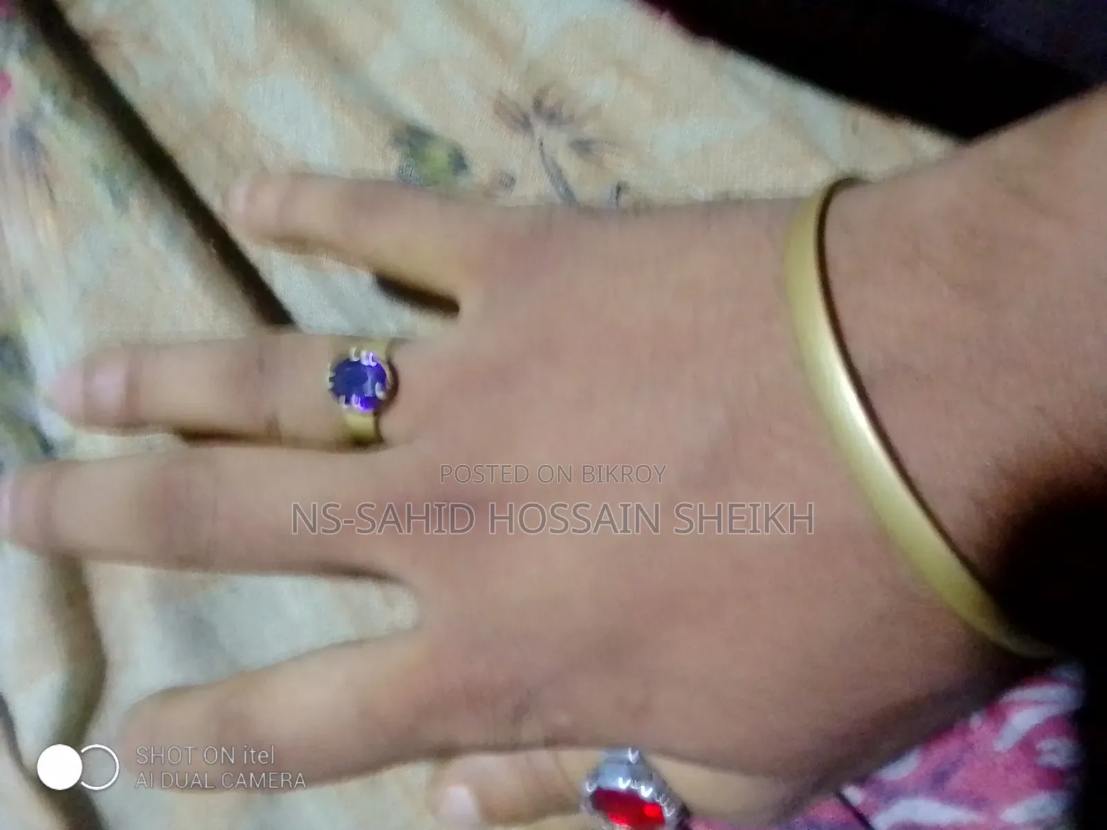 Men's bracelet and ring made with red coins