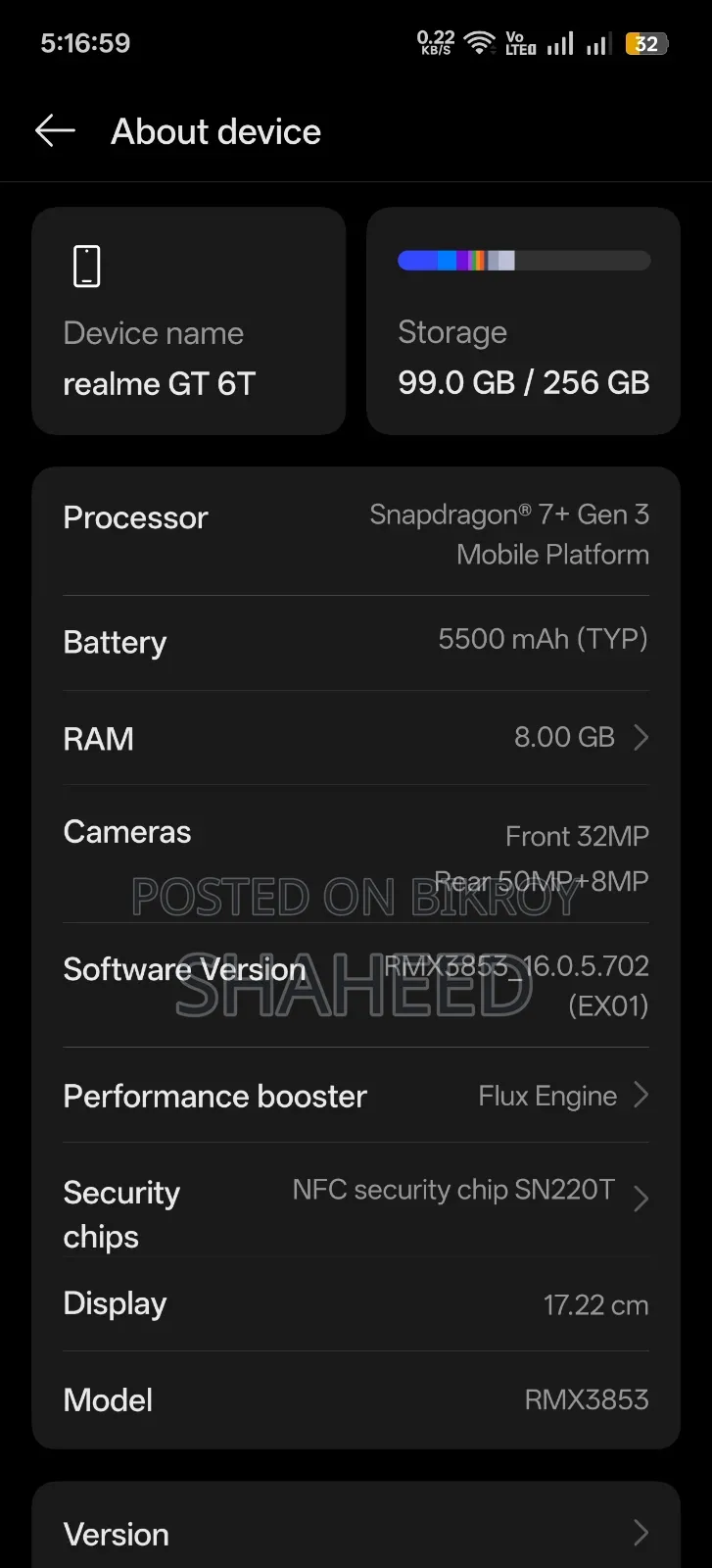 Realme GT 6 256 GB White
