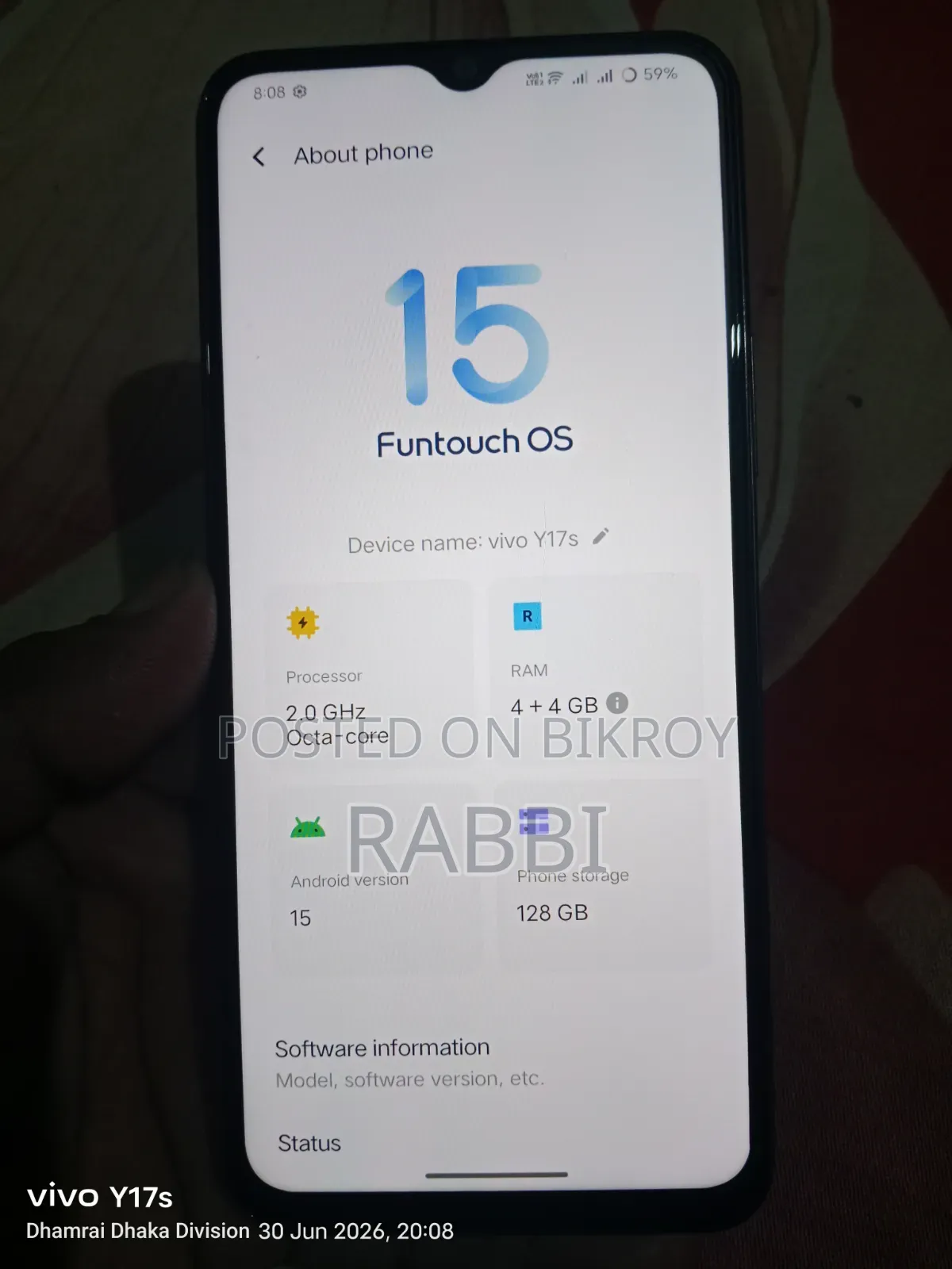 Vivo Y17 128 GB Gray