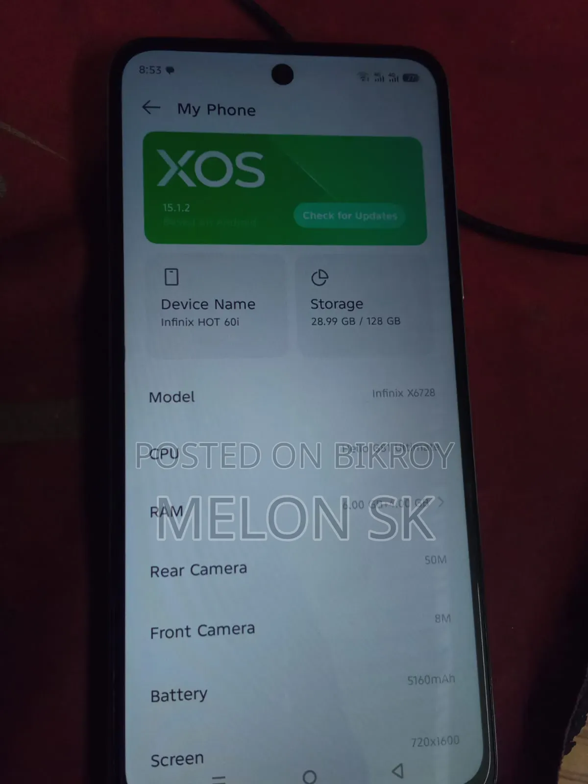 Infinix Hot 60i 128 GB ব্ল্যাক