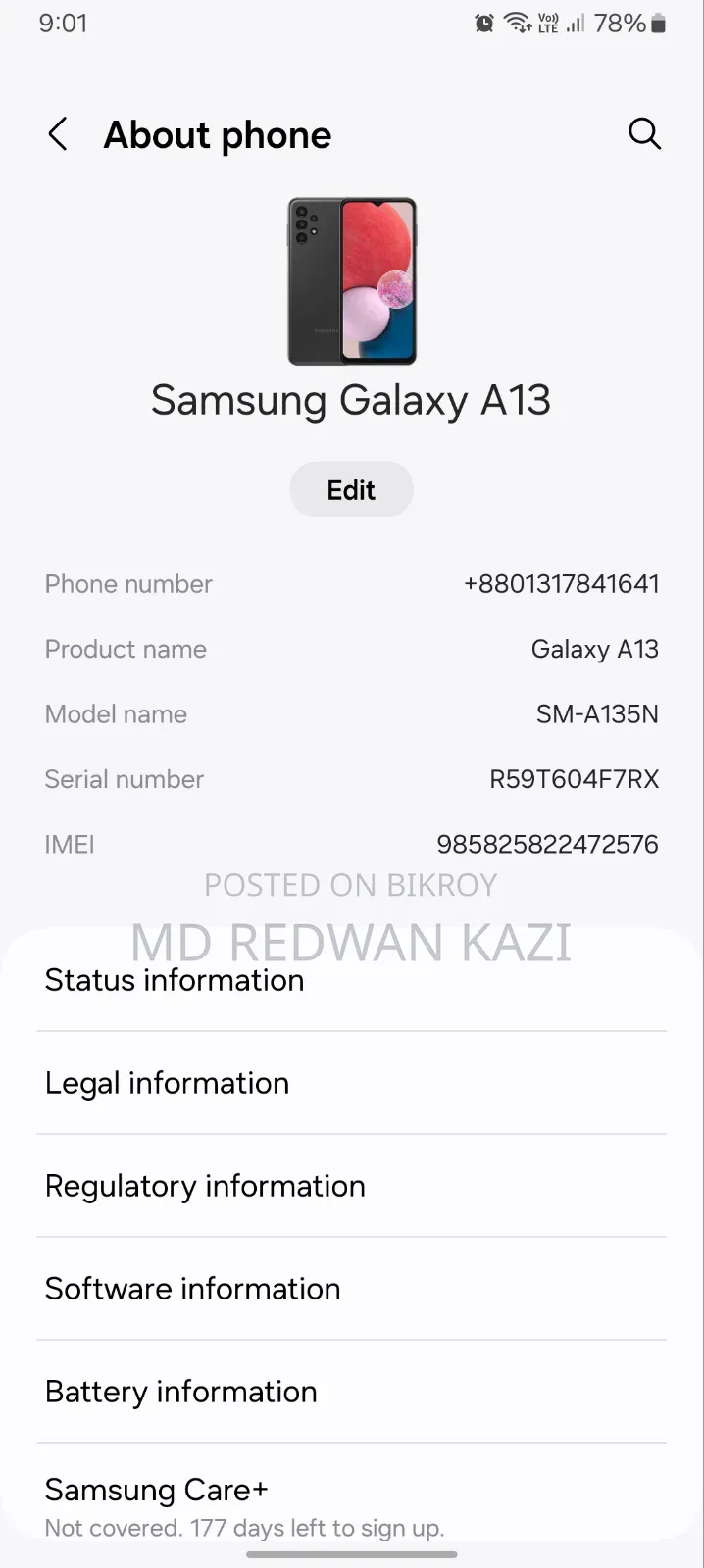 Samsung Galaxy A13 64 GB Black