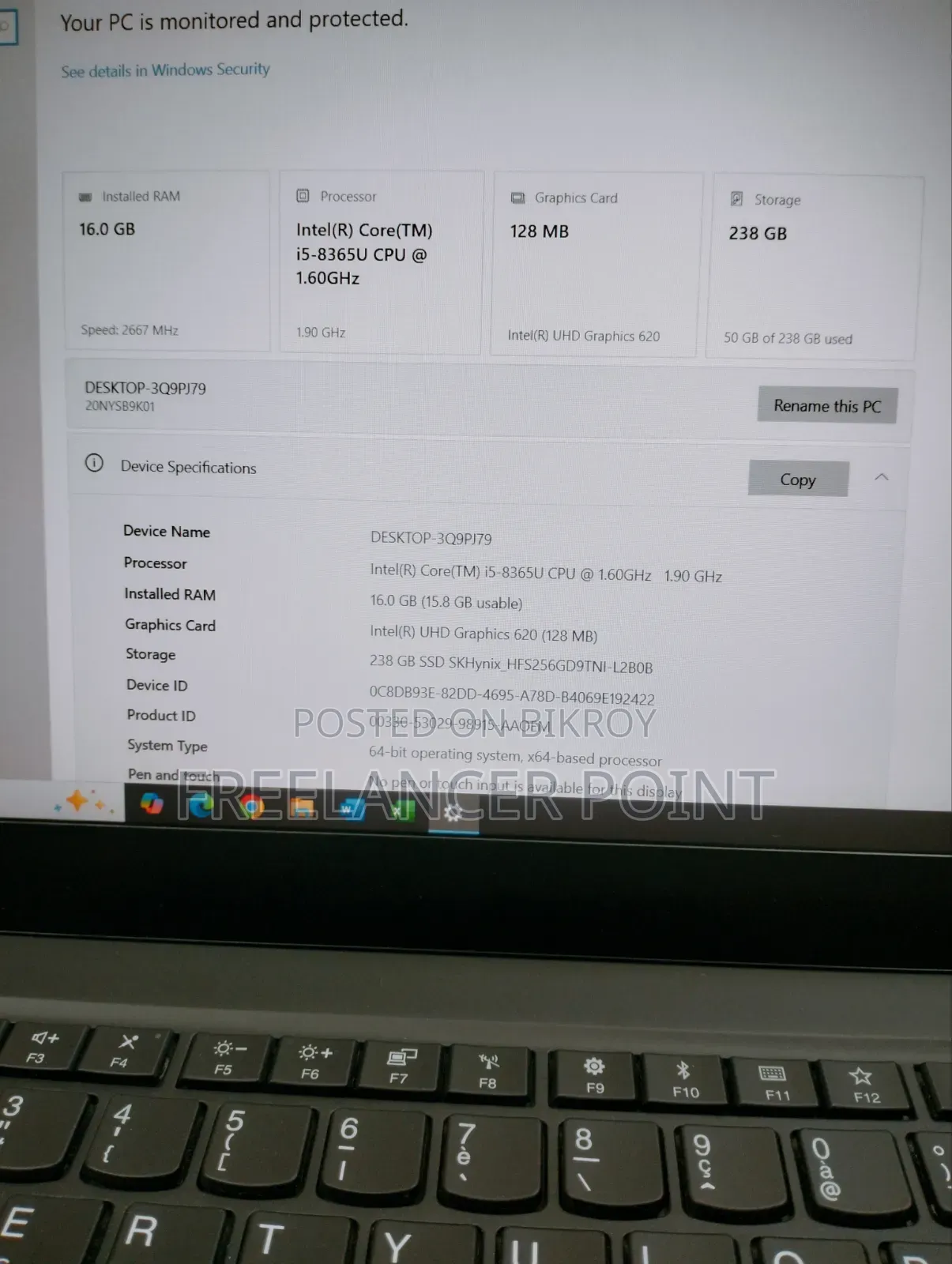 Laptop Lenovo ThinkPad T490s 16GB Intel Core I5 SSD 256GB