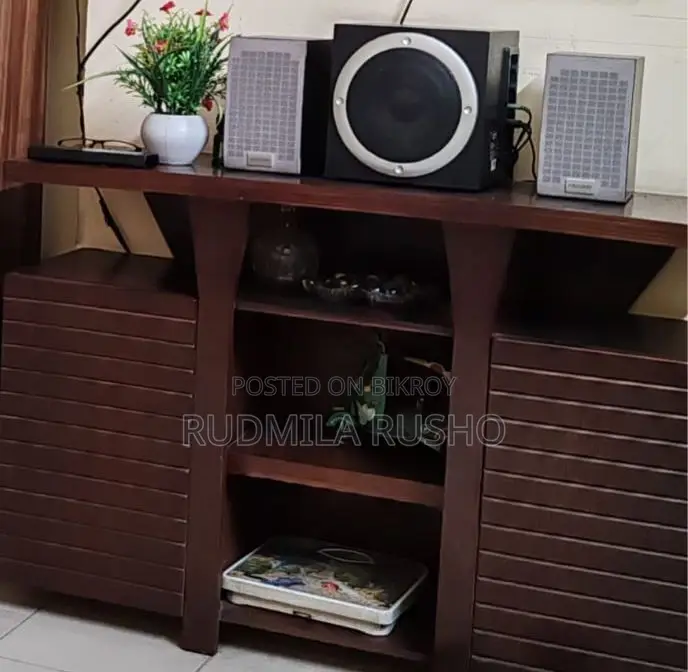 Dark Brown Wooden Tv Cabinet With Storage