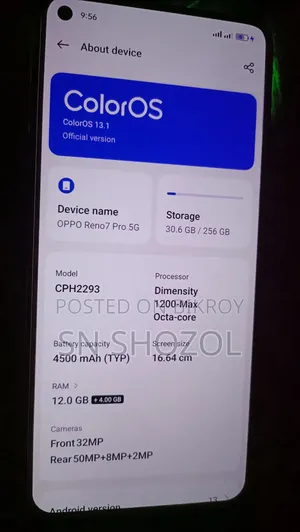 Oppo Reno7 Pro 5G 256 GB Blue