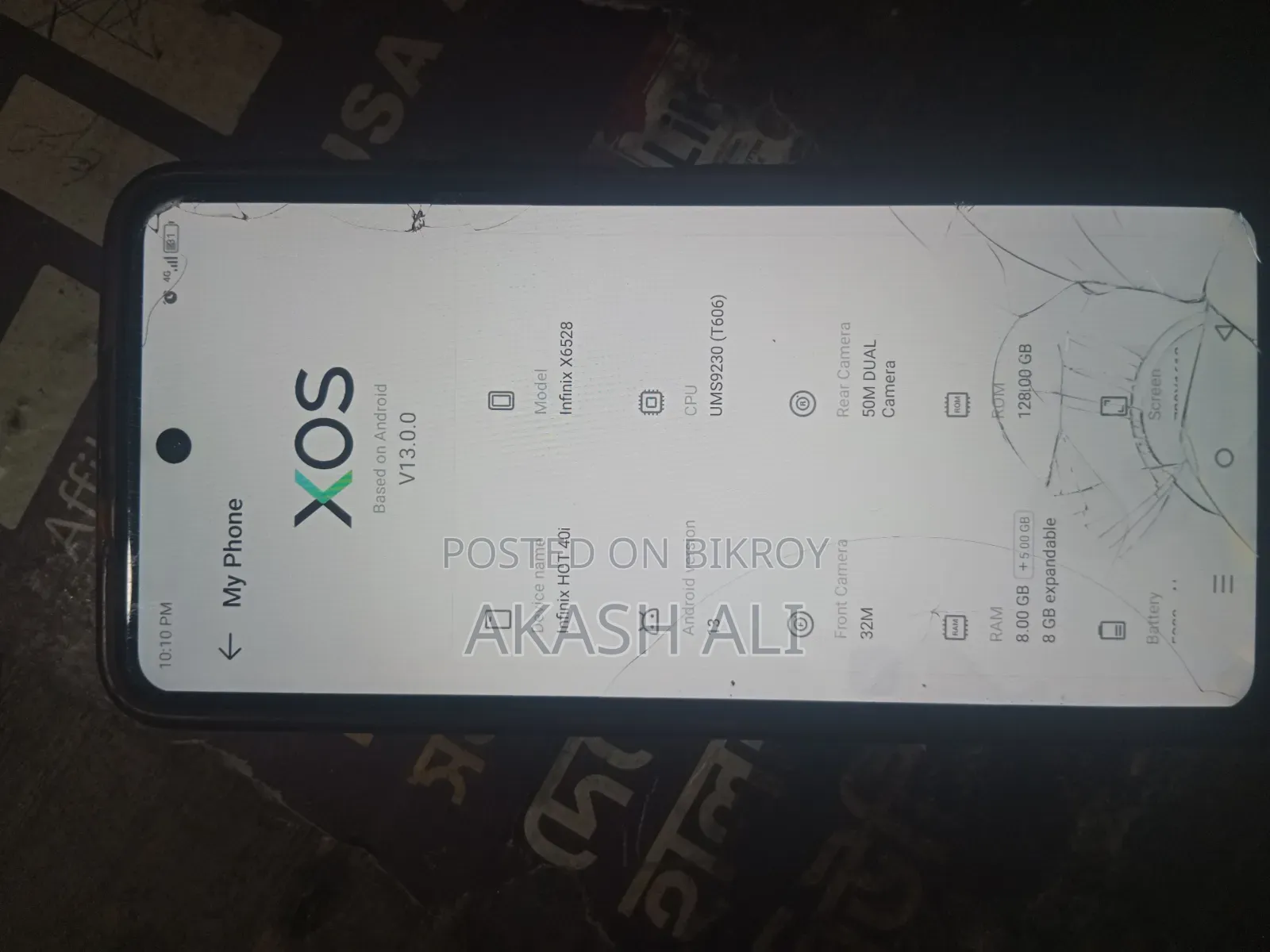 ইনফিনিক্স হট ৪০আই ১২৮ জিবি ব্ল্যাক