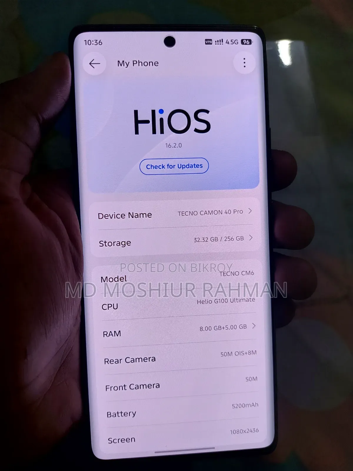 New Tecno Camon 40 Pro 5G 256 GB Gray
