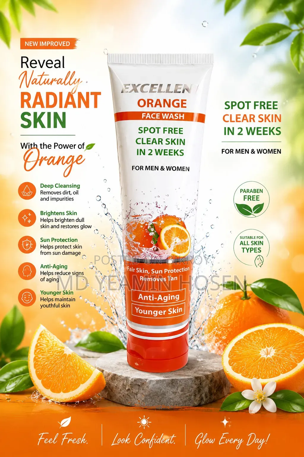 Excellent Orange Face Wash 💯 এক্সিলেন্ট অরেঞ্জ ফেস ওয়াশ। ১০০ গ্রাম