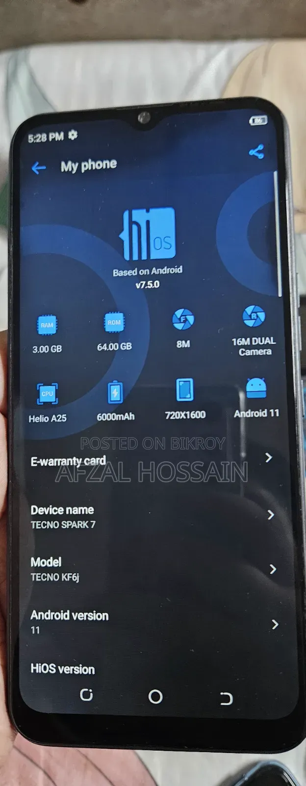 Tecno Spark 7 64 GB Gray