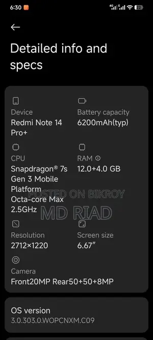 Xiaomi Redmi Note 14 Pro+ 256 GB White