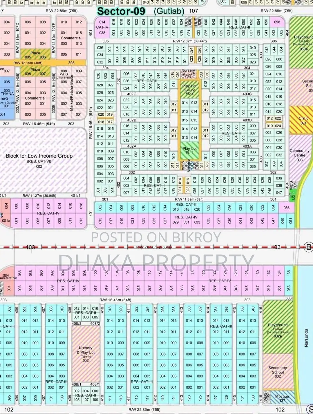 300ft Road, 20 Katha Plot, South Facing, Sector-9