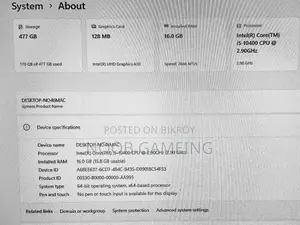 Desktop Computer Asus 16GB Intel Core I5 SSD 512GB