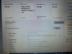 Laptop Acer Aspire 3 8GB AMD A4 SSD 256GB