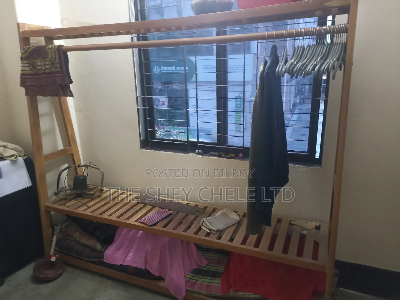 Solid Wood Clothes Rack / Open Wardrobe for Sale