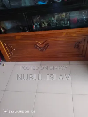 Semi-double teak wood bed for sale