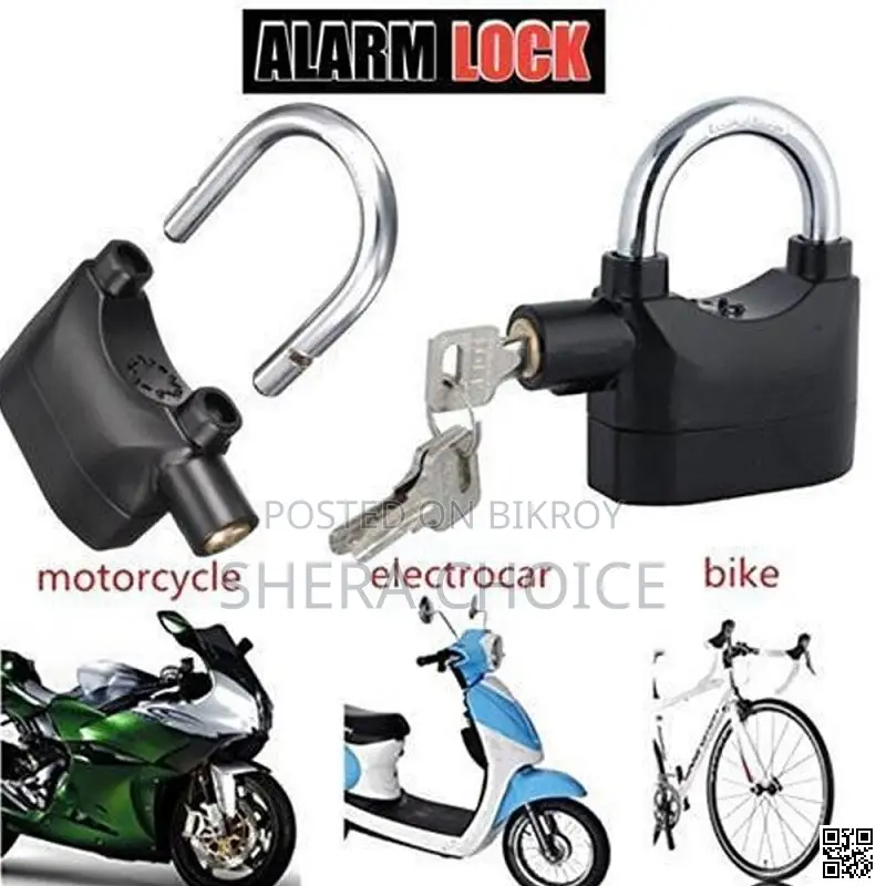 Security alarm lock for bikes, shops, garages, and doors