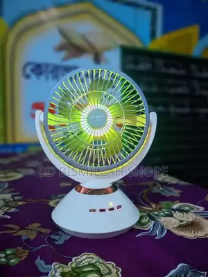 Jysuper Jy-2570 রিচার্জেবল টেবিল ফ্যান - 20 ঘন্টা ব্যাকআপ + Led নাইট