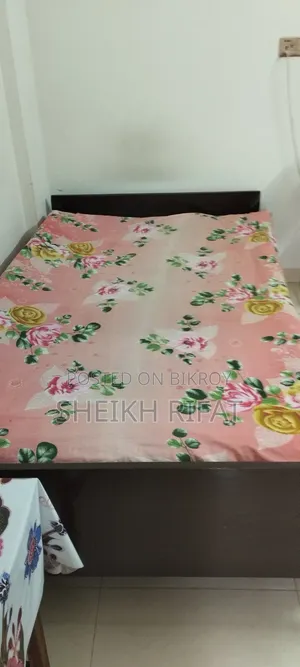 Teak wood single bed (with mattress) for sale