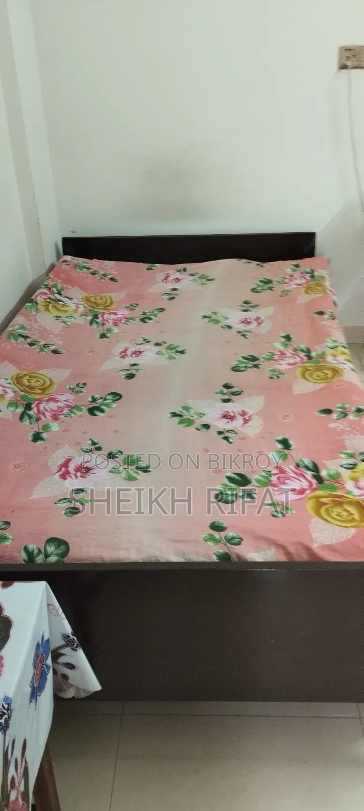Teak Wood Single Bed (with Mattress) for Sale