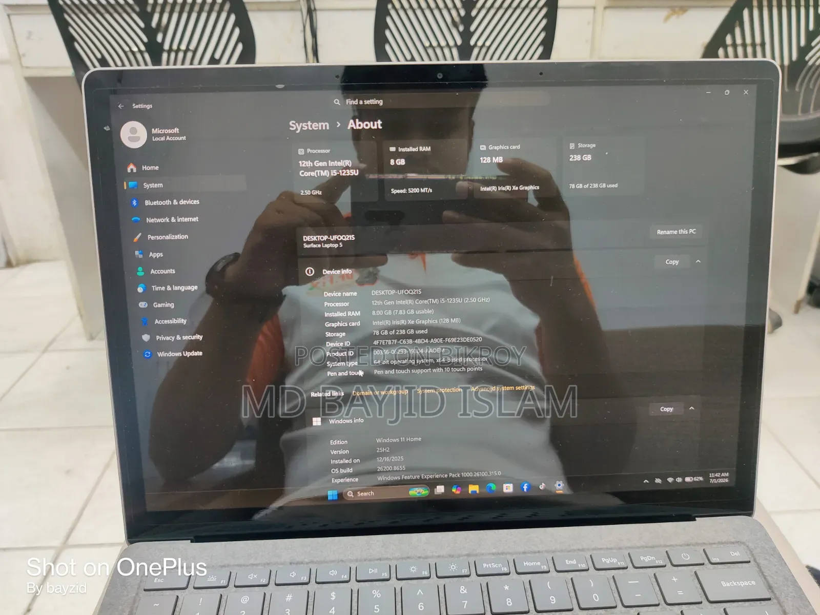 Laptop Microsoft Surface Laptop 4 8GB Intel Core I5 SSD 256GB