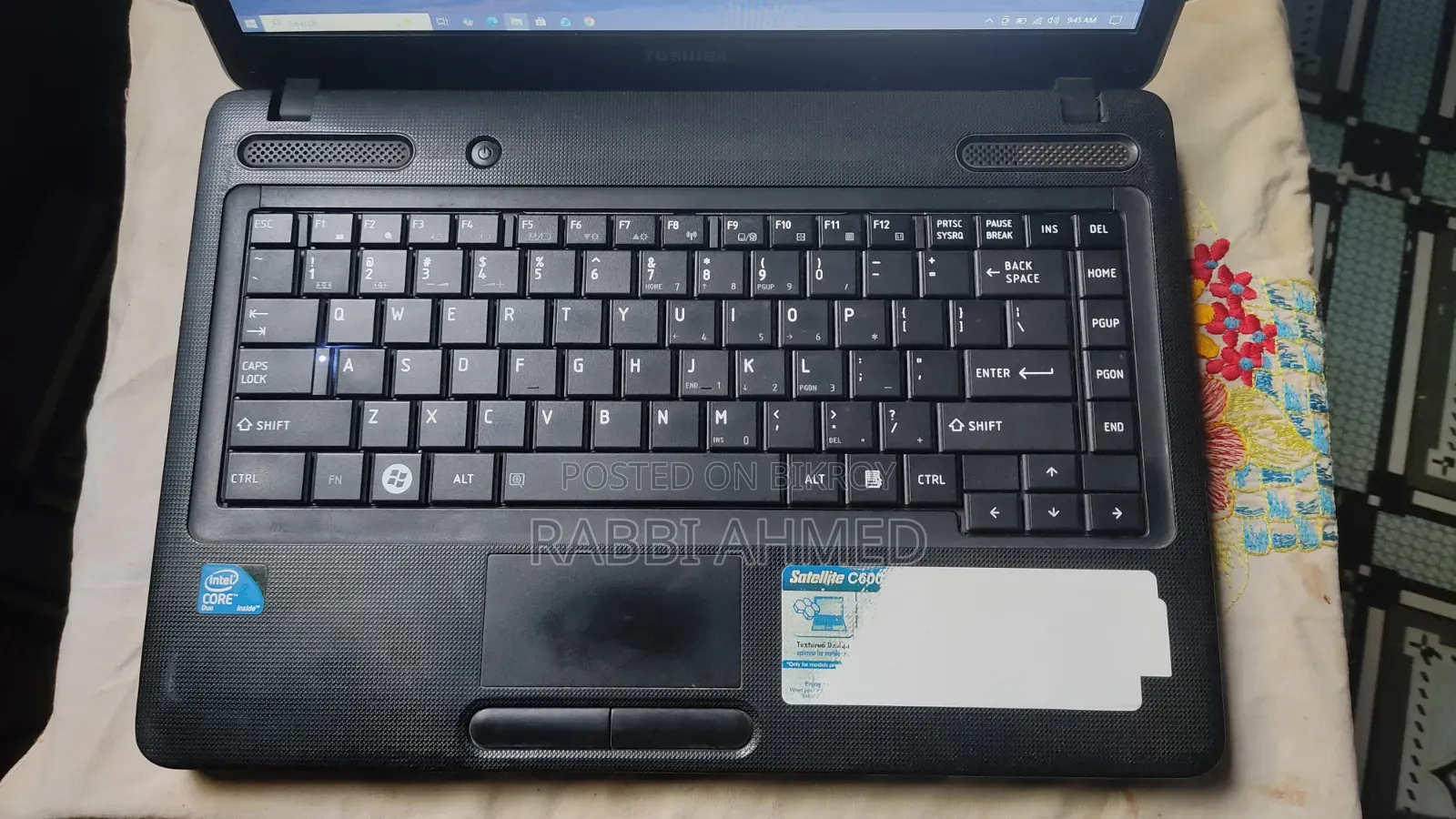 Laptop Toshiba 4GB Intel Core 2 Duo HDD 250GB