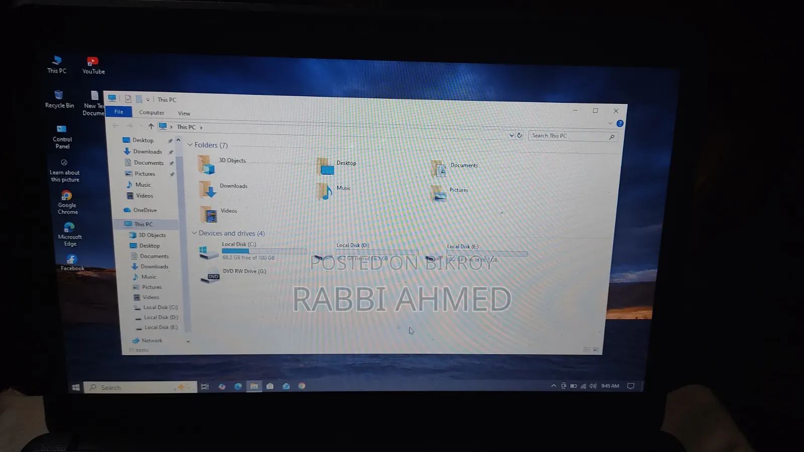 Laptop Toshiba 4GB Intel Core 2 Duo HDD 250GB