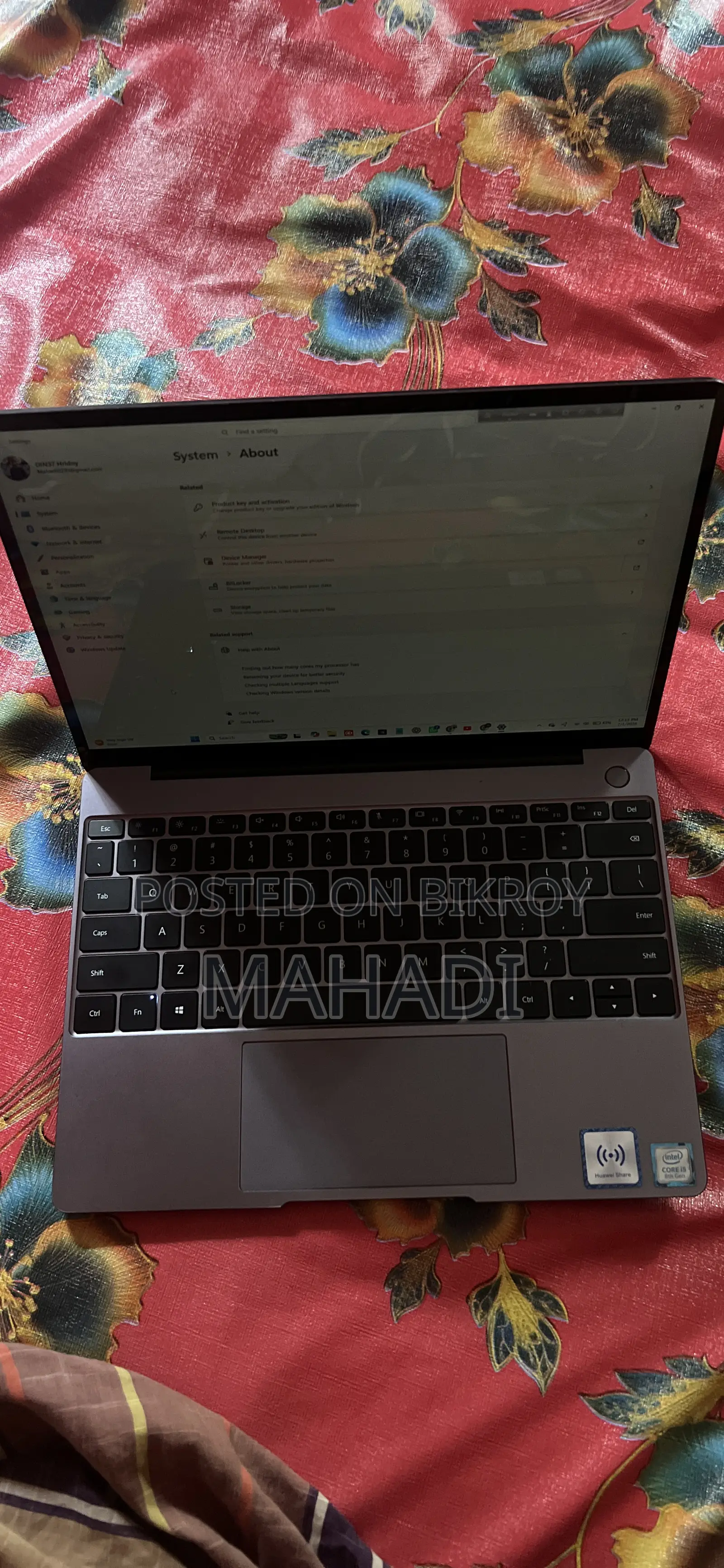 Laptop Huawei MateBook 13 WRT-W19E 8GB Intel Core I5 SSD 256GB