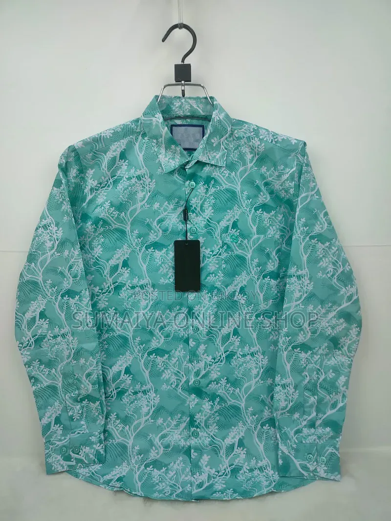 Pure Cotton Full Sleeve Check & Print Shirt For Men