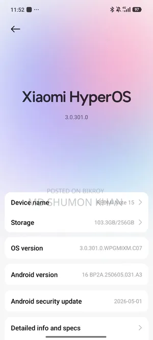 Xiaomi Redmi Note 15 256 GB Black