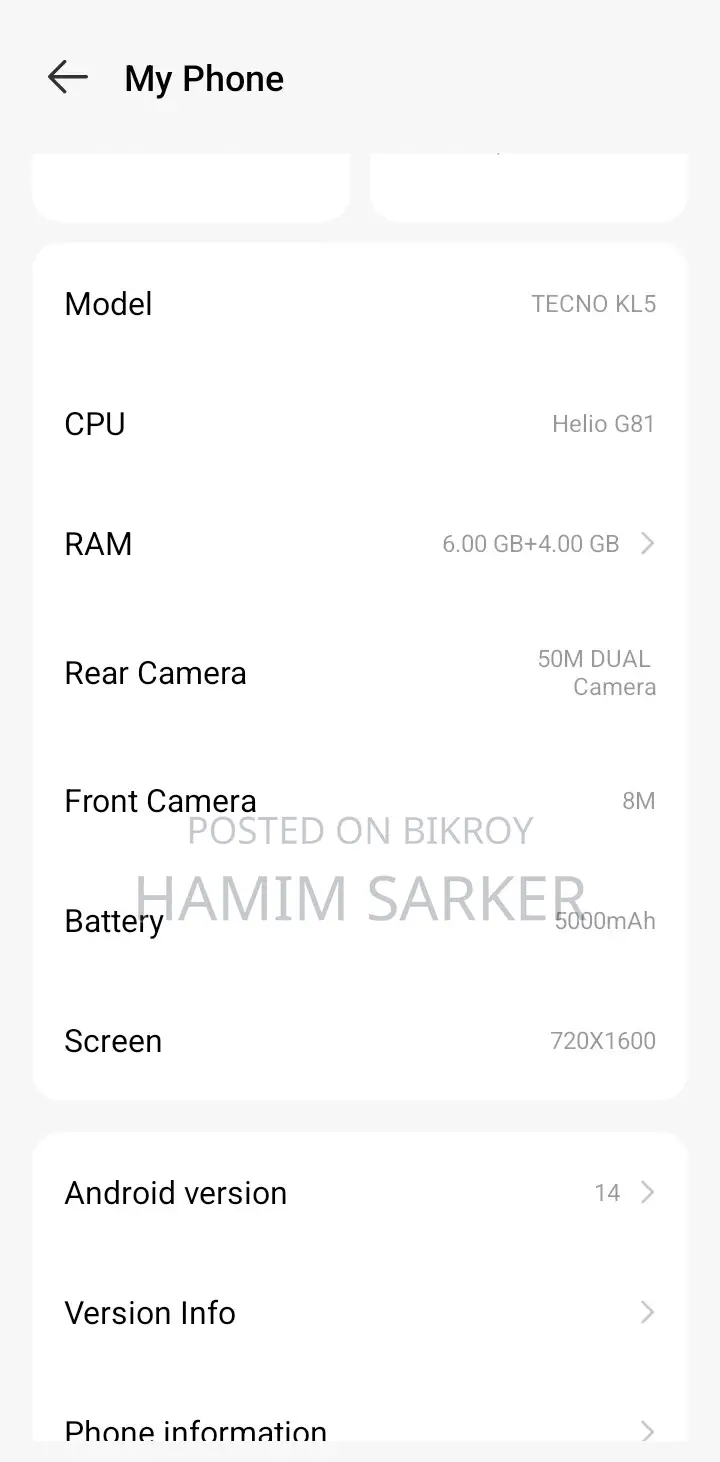 Tecno Spark 30C 128 GB Black