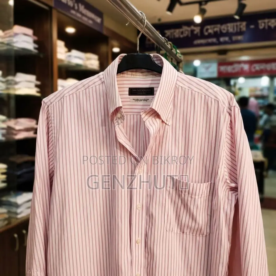 Imported Formal Shirt - Pink Striped - 100% Cotton
