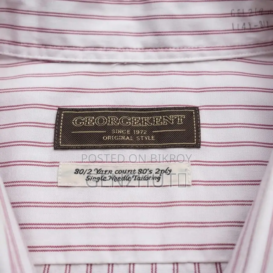 Imported Formal Shirt - Pink Striped - 100% Cotton